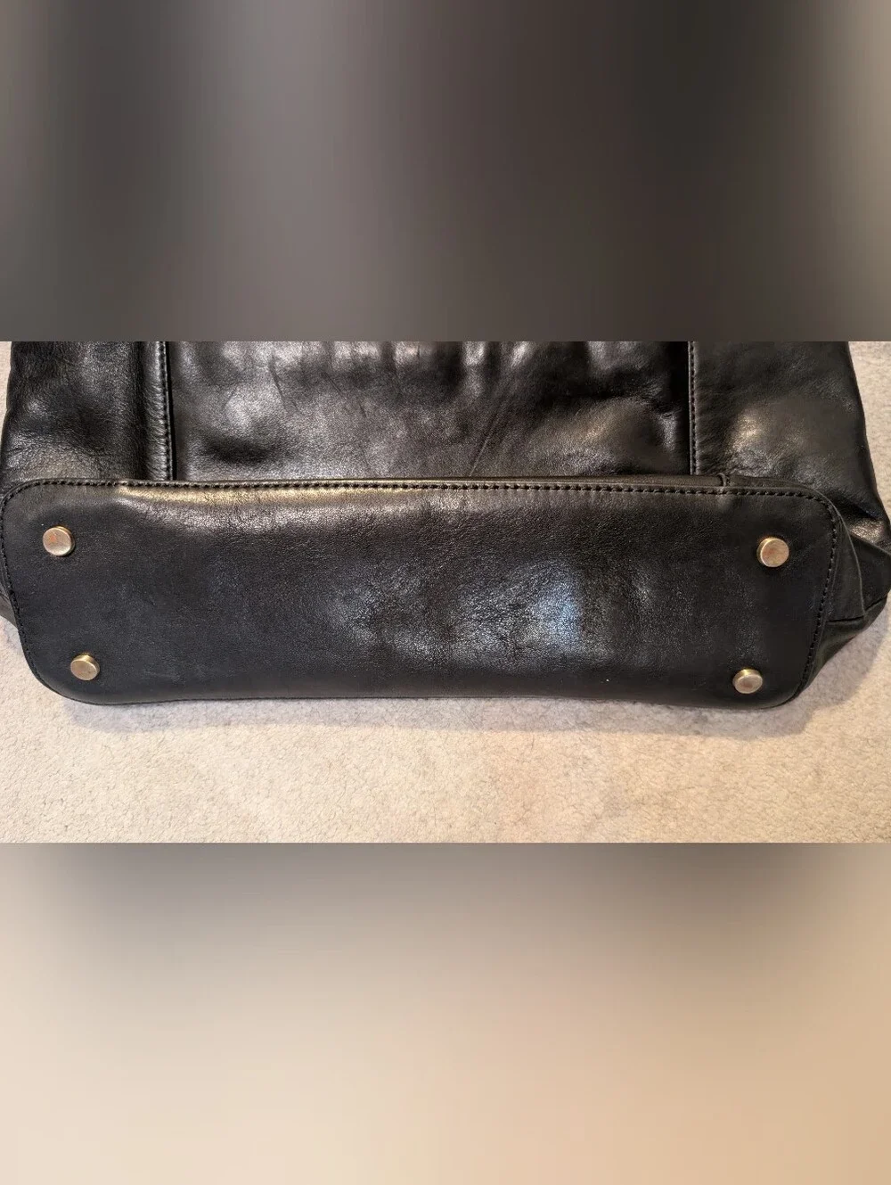 Excellent condition Tahari soft black real leather shoulder bag